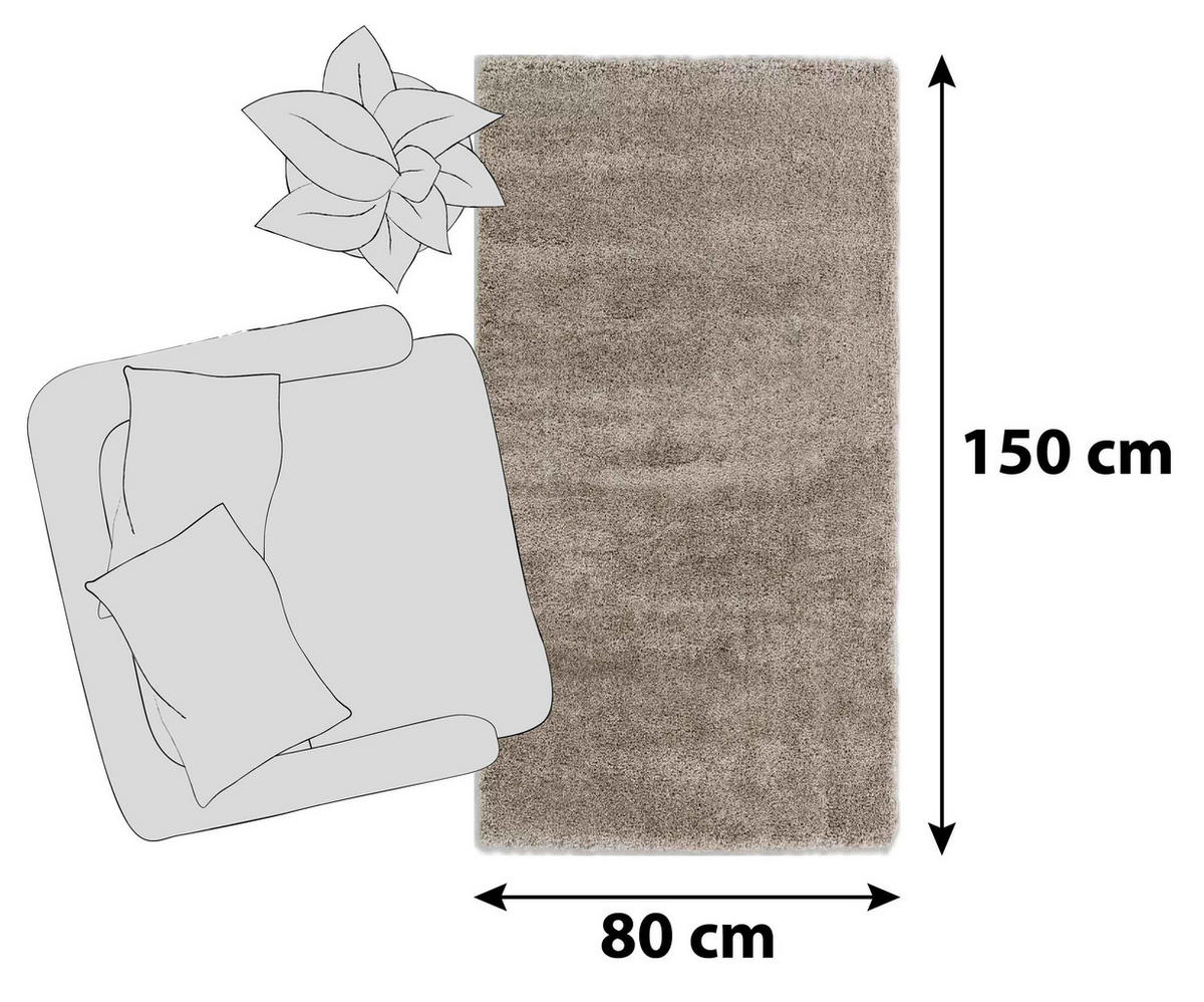 HOCHFLORTEPPICH 80/150 cm Savage Beige  - Beige, Basics, Textil (80/150cm) - Schöner Wohnen