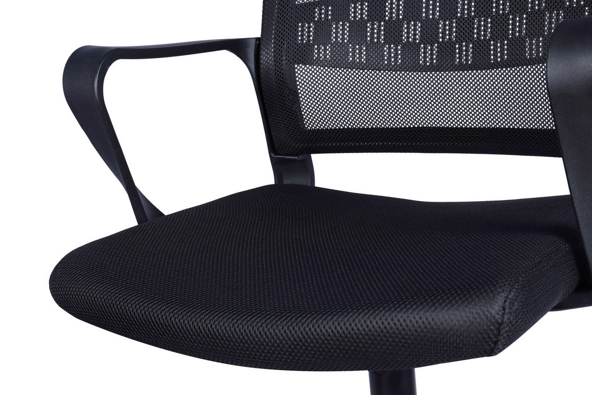 DREHSTUHL  in Netzbespannung Schwarz  - Schwarz, Design, Holz/Kunststoff (54/91/101/60cm) - Carryhome