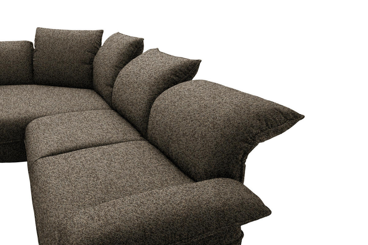 ECKSOFA Chenille Braun  - Schwarz/Braun, Design, Kunststoff/Textil (154/343cm) - Koinor
