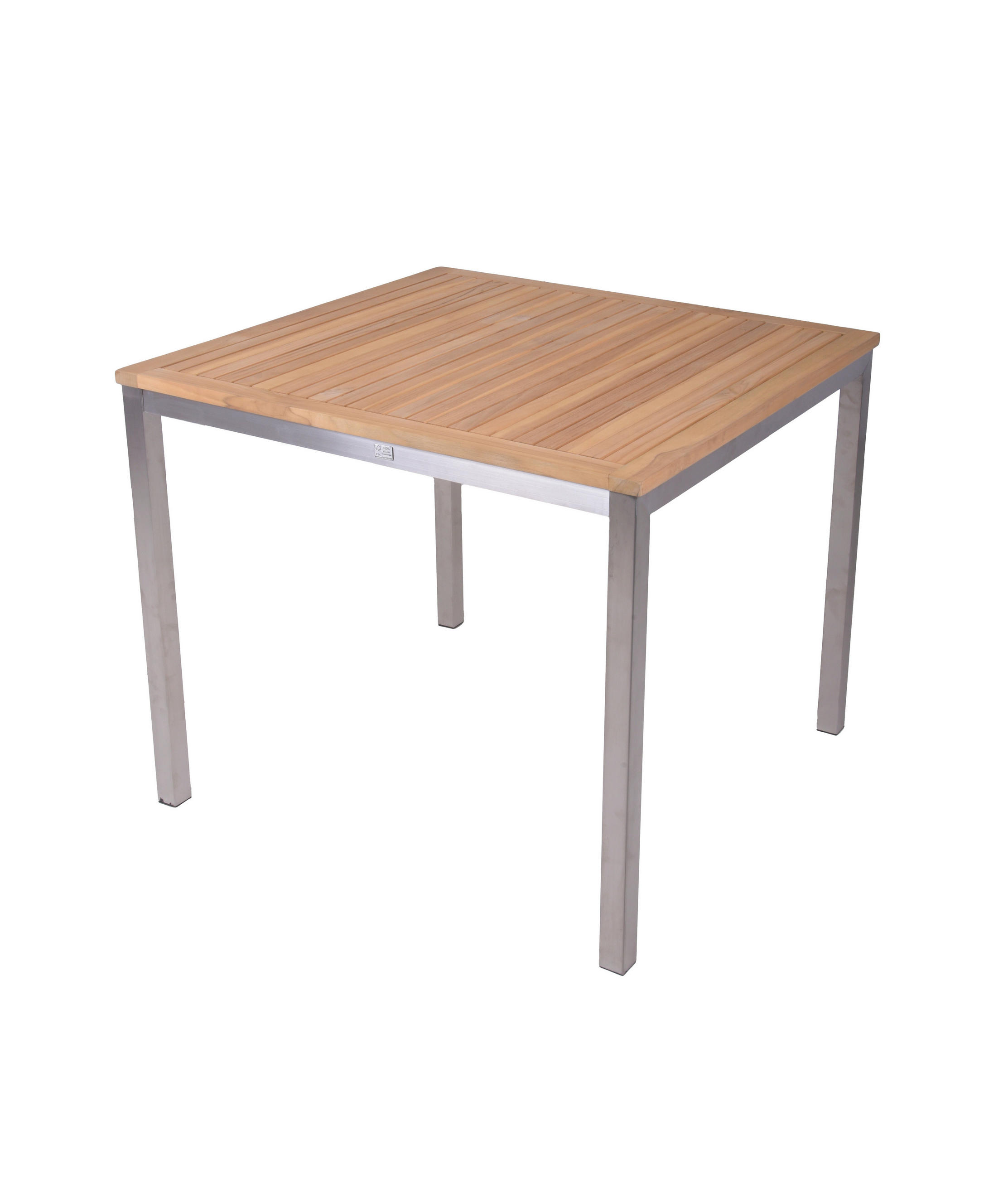 GARTENTISCH 90/90/75 cm  - Silberfarben/Teakfarben, MODERN, Holz (90/90/75cm) - Gardenson