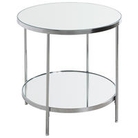 BEISTELLTISCH 45/45/46 cm Chromfarben rund  - Chromfarben, Trend, Glas/Metall (45/45/46cm)