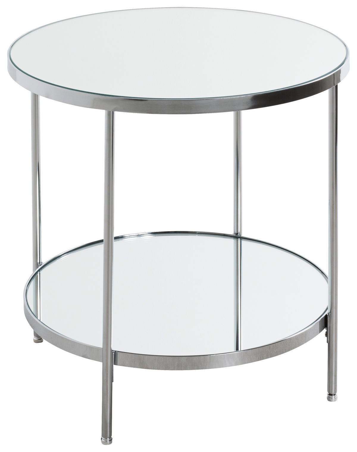 BEISTELLTISCH 45/45/46 cm Chromfarben rund  - Chromfarben, Trend, Glas/Metall (45/45/46cm)