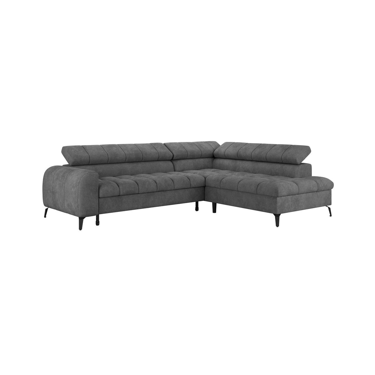 ECKSOFA in Anthrazit  - Anthrazit/Schwarz, Trend, Kunststoff/Textil (261/203cm) - Livetastic