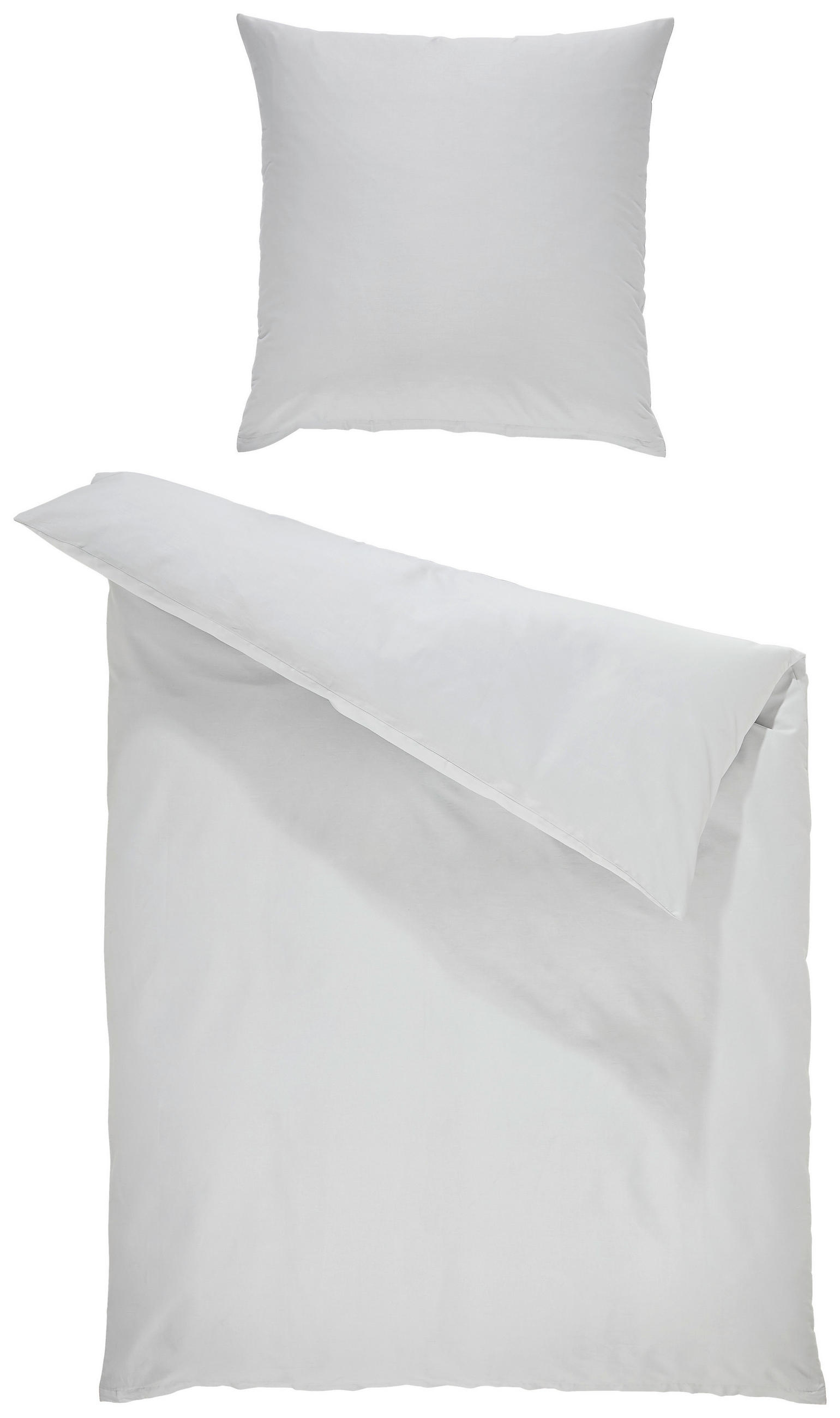 BETTWÄSCHE 2-teilig Satin 155/220 cm  - Silberfarben, KONVENTIONELL, Textil (155/220cm) - Bio:Vio
