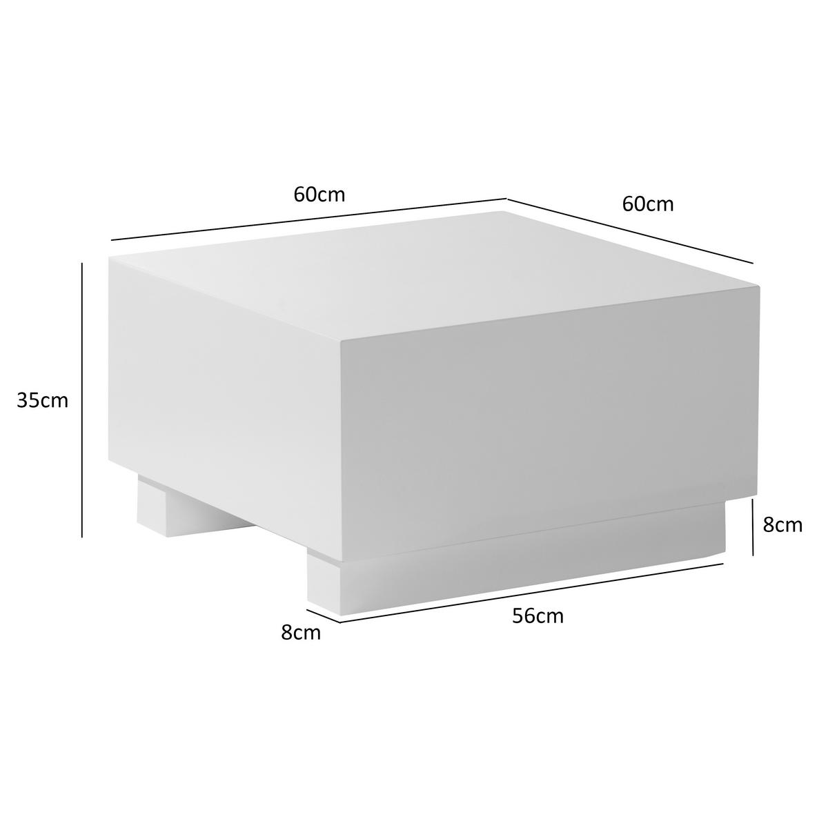 COUCHTISCH in Holzwerkstoff 60/60/35 cm  - Weiss Hochglanz, Lifestyle, Holzwerkstoff (60/60/35cm) - Livetastic