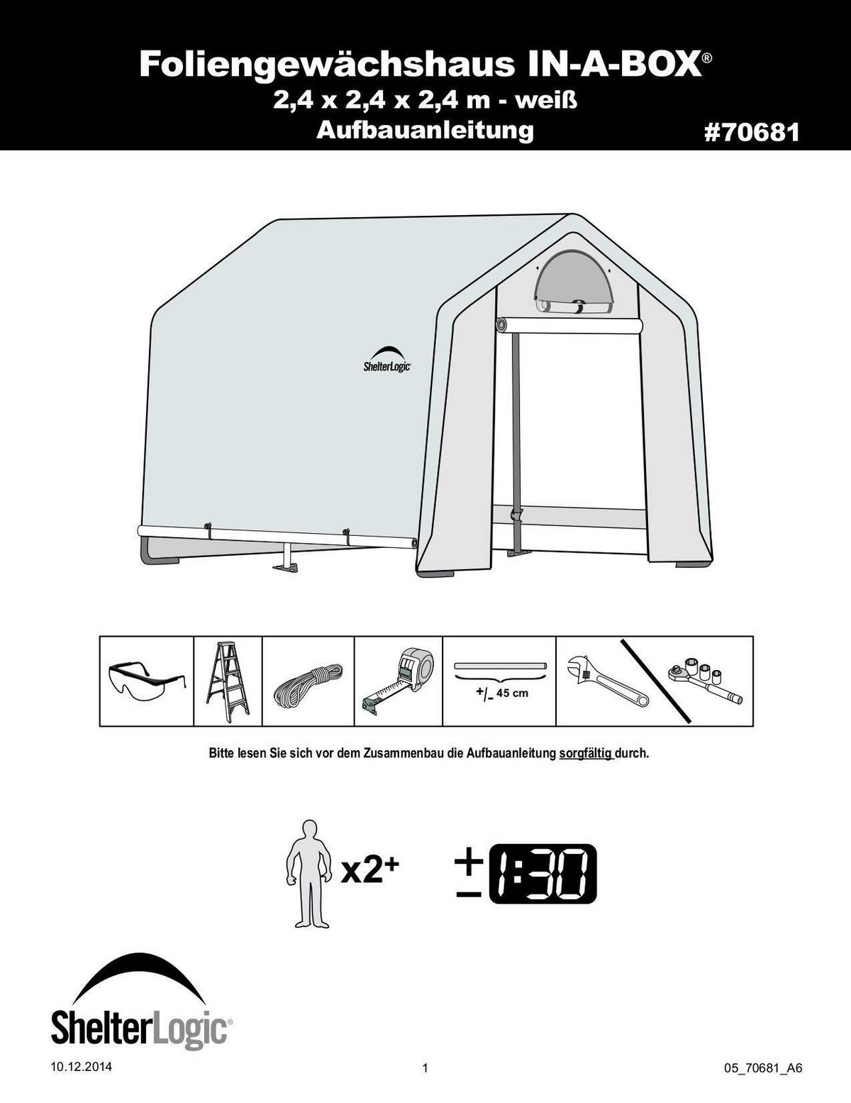 GEWÄCHSHAUS - Weiß, Basics, Kunststoff (240/240/240cm) - Ambia Garden