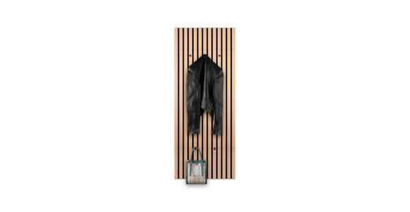 WANDGARDEROBE  in Schwarz, Eiche Artisan  - Schwarz/Eiche Artisan, MODERN, Holzwerkstoff/Textil (50/125/7cm) - Xora