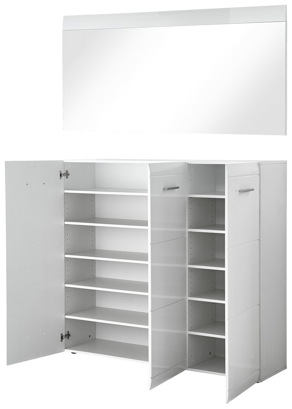 GARDEROBE 2-teilig  in 134/200/36 cm  - Weiss, Design, Holzwerkstoff (134/200/36cm) - Carryhome