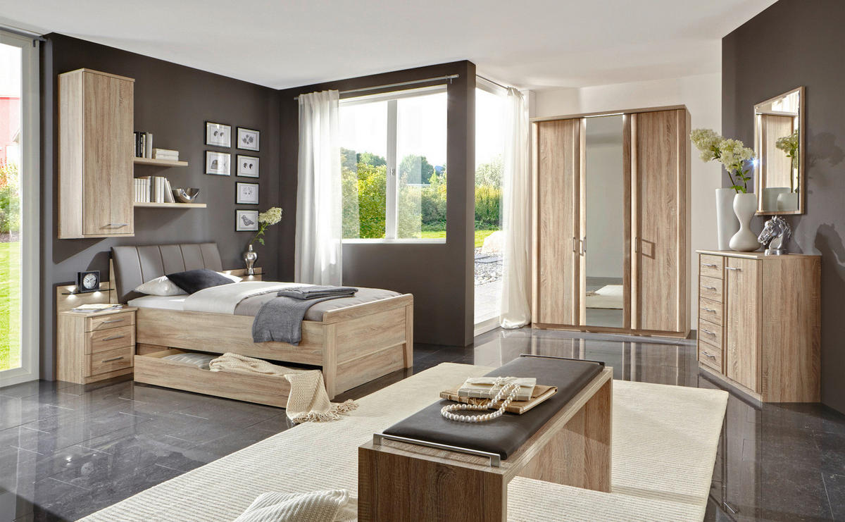 EINZELZIMMER Braun, Eichefarben  - Eichefarben/Braun, KONVENTIONELL, Textil (90/200cm) - Venda