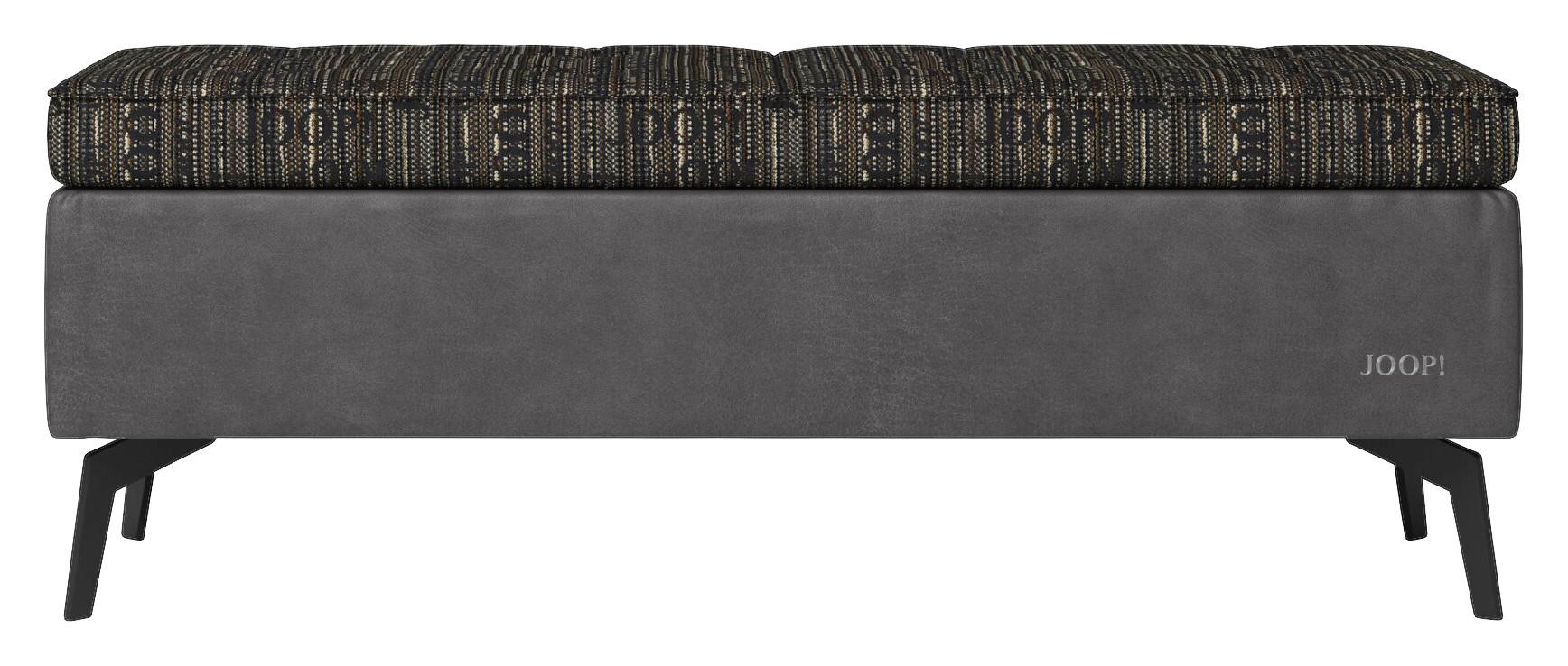 BETTBANK 143/54/51 cm   - Dunkelgrau/Schwarz, Design, Textil/Metall (143/54/51cm) - Joop!