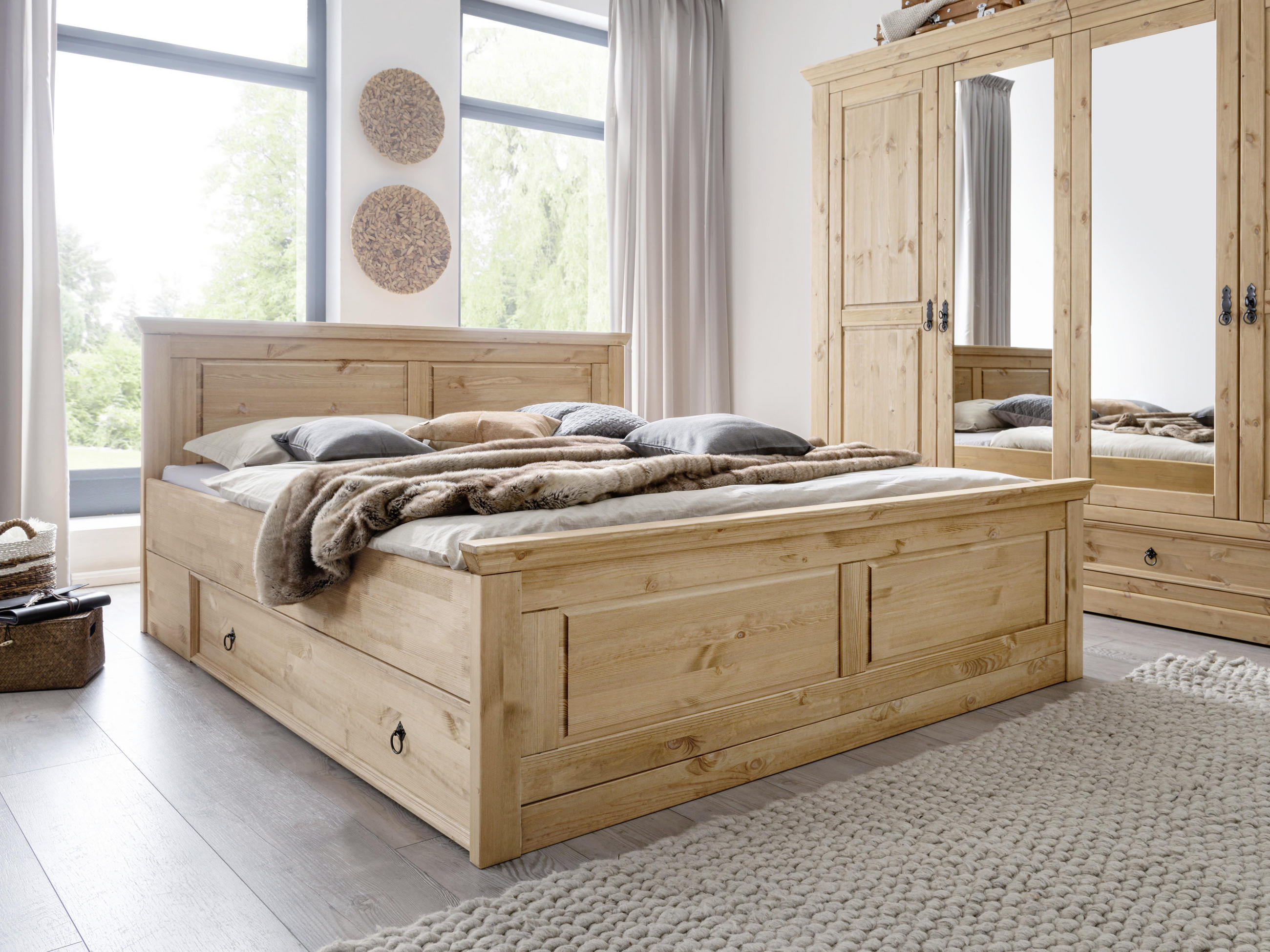 BETTKASTEN 155/26/68,5 cm Eichefarben, Kieferfarben - Eichefarben/Kieferfarben, KONVENTIONELL, Holz (155/26/68,5cm) - Livetastic