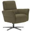 RELAXSESSEL Echtleder Relaxfunktion, Kopfteilverstellung, Nackenkissen    - Schwarz/Olivgrün, Design, Leder/Metall (81/118/82cm) - Schöner Wohnen