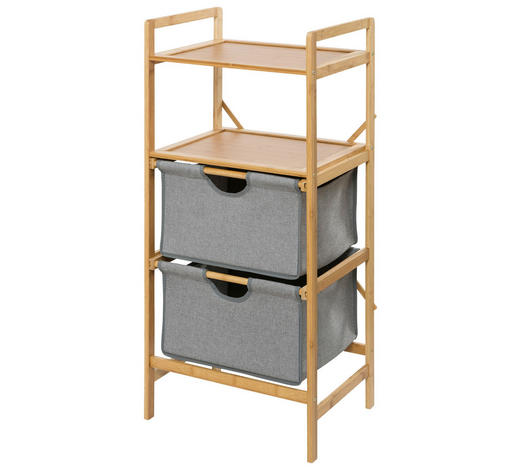 BADEZIMMERREGAL Holz, Textil Bambus Braun, Grau BADEZIMMERREGAL Holz, Textil Bambus Braun, Grau