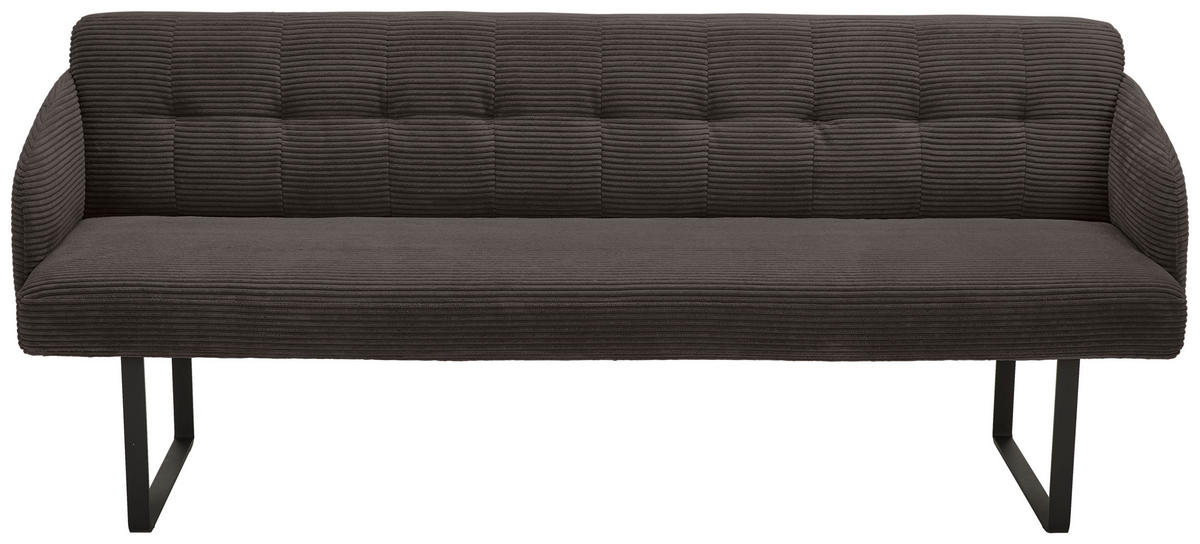 SITZBANK 217/85/69 cm Cord Mokka Metall  - Schwarz/Mokka, Design, Textil/Metall (217/85/69cm) - Musterring