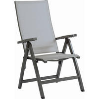 KLAPPSESSEL Netzbespannung Anthrazit, Silberfarben  - Anthrazit/Silberfarben, Design, Textil/Metall (60/113/75cm) - Stern
