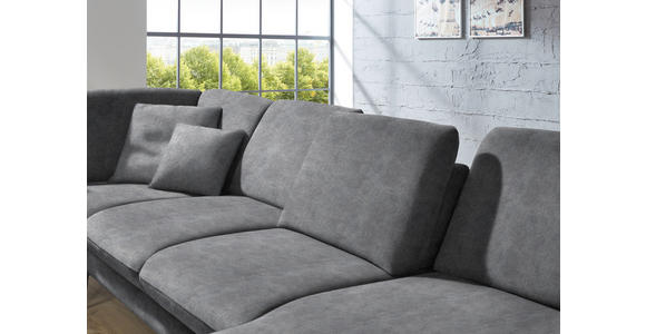 WOHNLANDSCHAFT in Velours Silberfarben - Silberfarben/Schwarz, Design, Textil/Metall (208/344/180cm) - Dieter Knoll