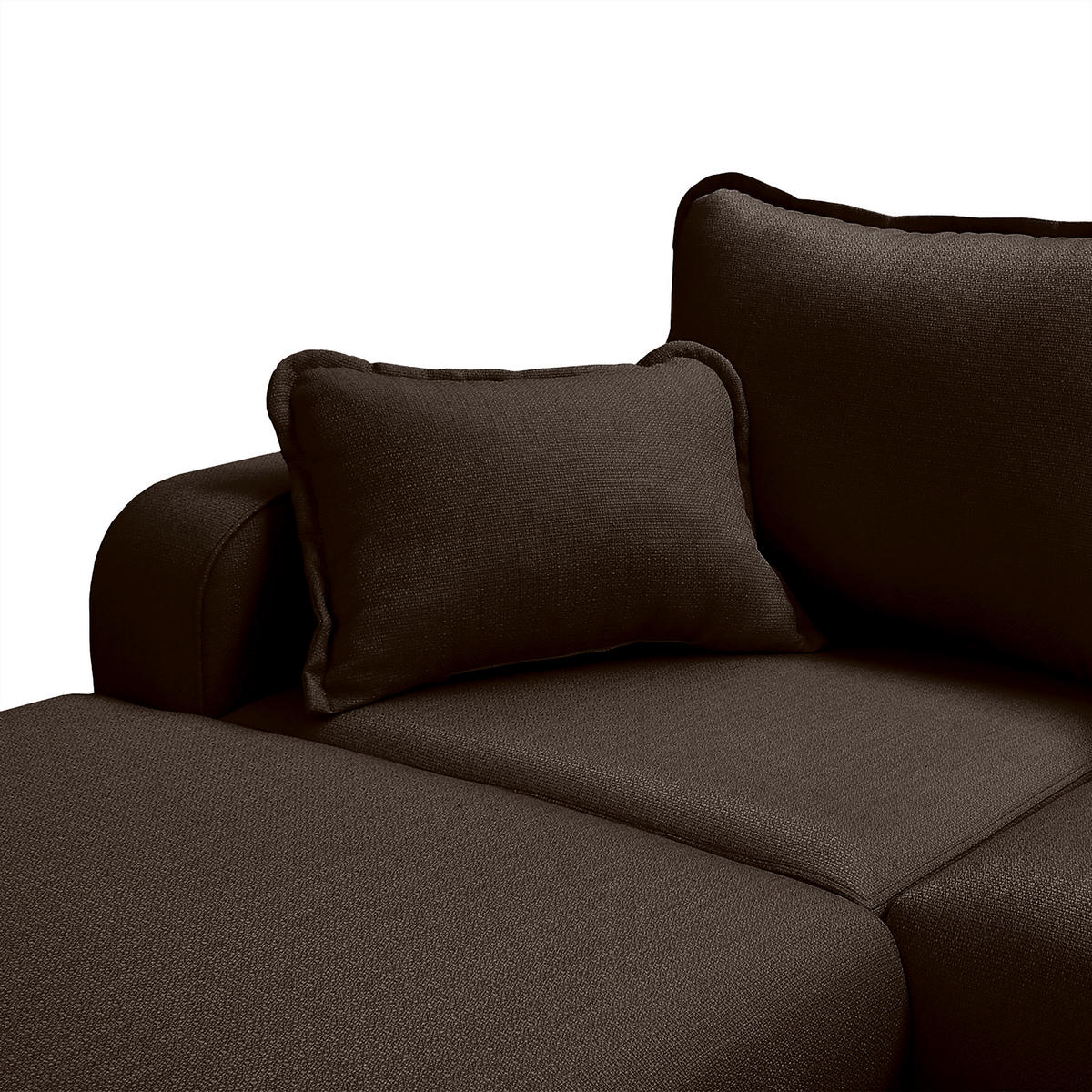 WOHNLANDSCHAFT Dunkelbraun  - Wengefarben/Dunkelbraun, Design, Holz/Textil (170/296/167cm) - Livetastic