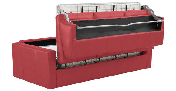 SCHLAFSOFA Bard in Echtleder Rot  - Rot/Hellgrau, KONVENTIONELL, Leder/Kunststoff (206/81/96cm) - Novel