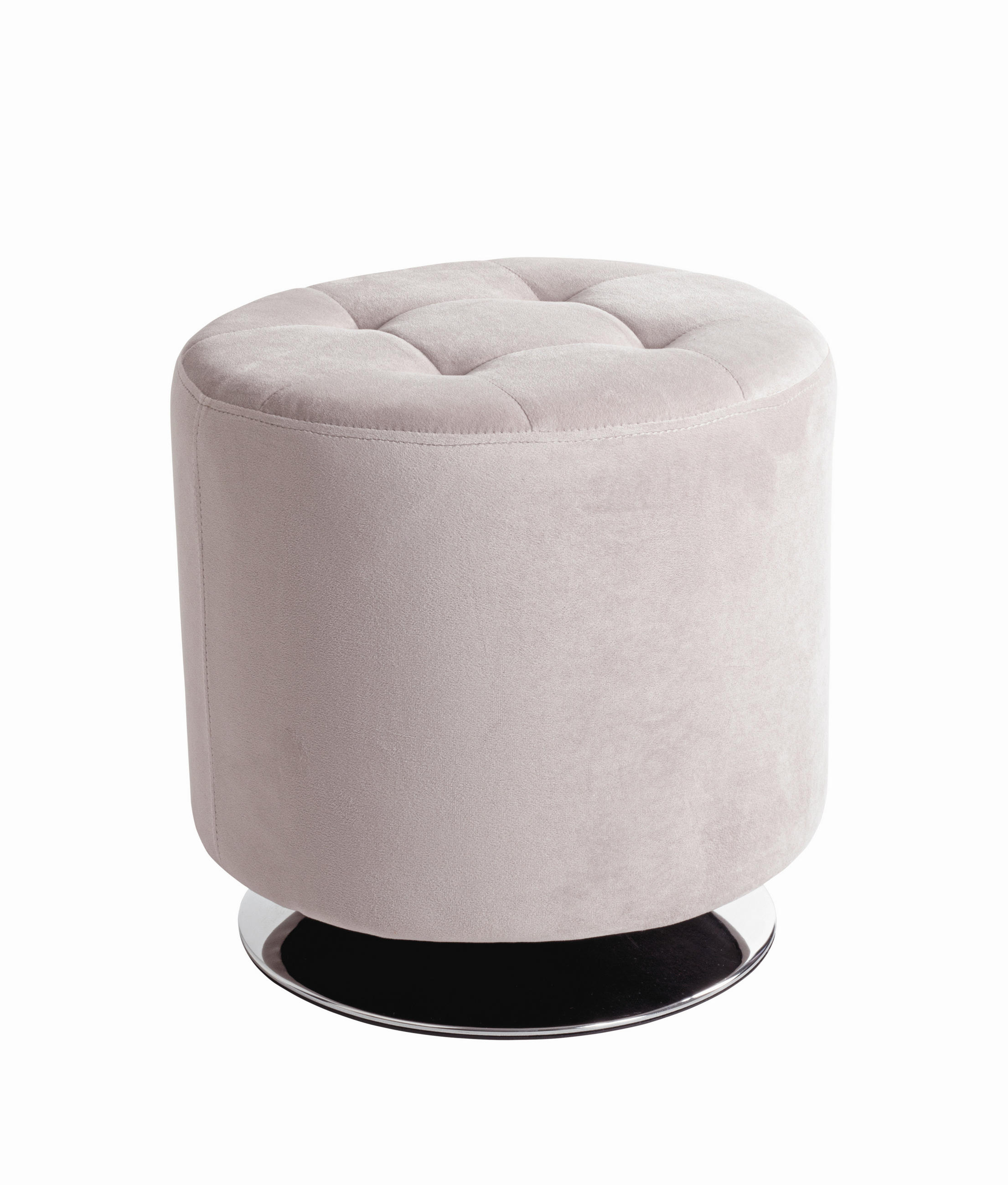 HOCKER Samt Chromfarben, Kaschmir  - Chromfarben/Kaschmir, MODERN, Textil/Metall (44/43/44cm)