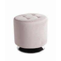 HOCKER Samt Chromfarben, Kaschmir  - Chromfarben/Kaschmir, MODERN, Textil/Metall (44/43/44cm)