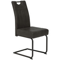 SCHWINGSTUHL  in Mikrofaser  - Anthrazit/Schwarz, KONVENTIONELL, Textil (43/99/60cm) - Carryhome