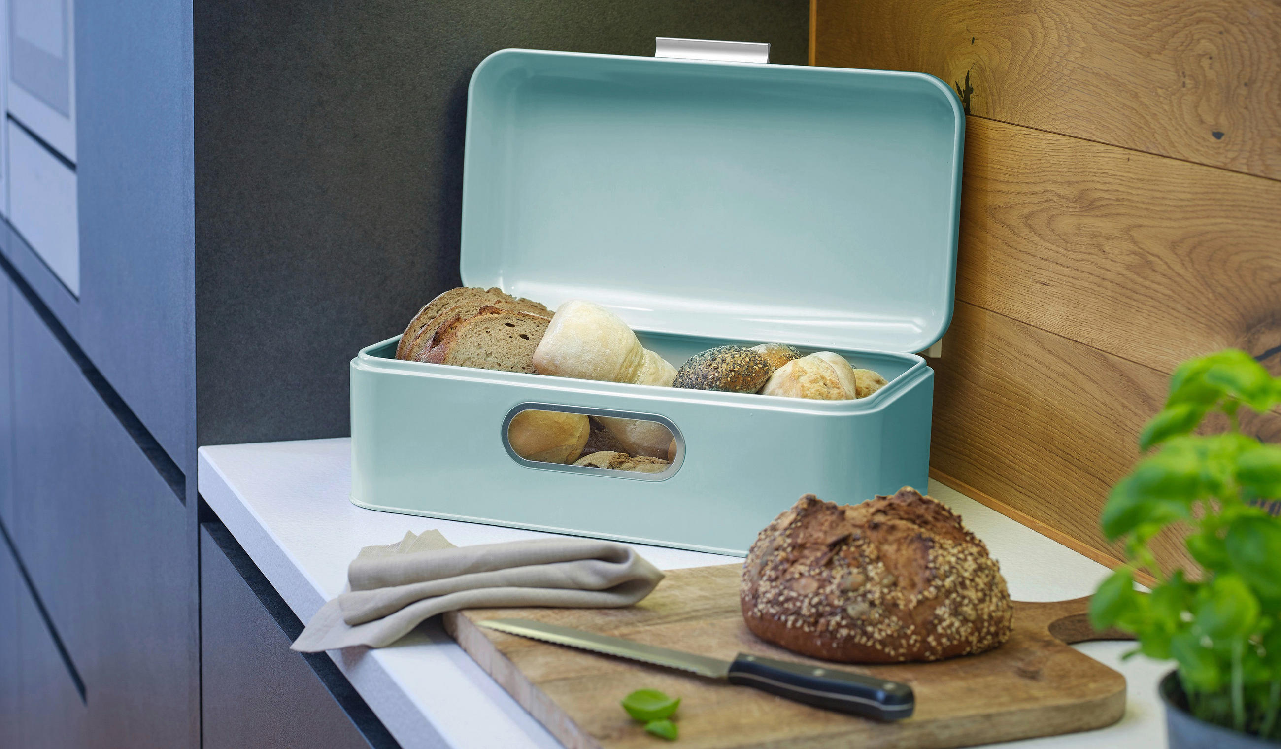 BROTKASTEN - Hellblau, Basics, Metall (42/23/16,5cm) - Echtwerk