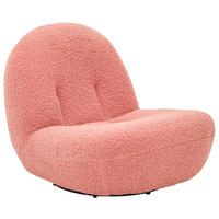 SESSEL Bouclé Koralle    - Koralle/Schwarz, MODERN, Textil/Metall (74/67/93cm) - MID.YOU