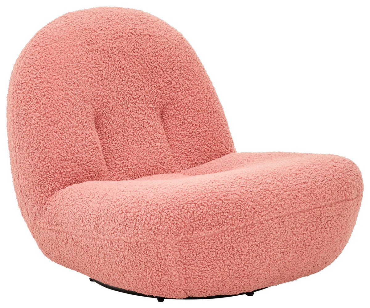 SESSEL Bouclé Koralle    - Koralle/Schwarz, MODERN, Textil/Metall (74/67/93cm) - MID.YOU