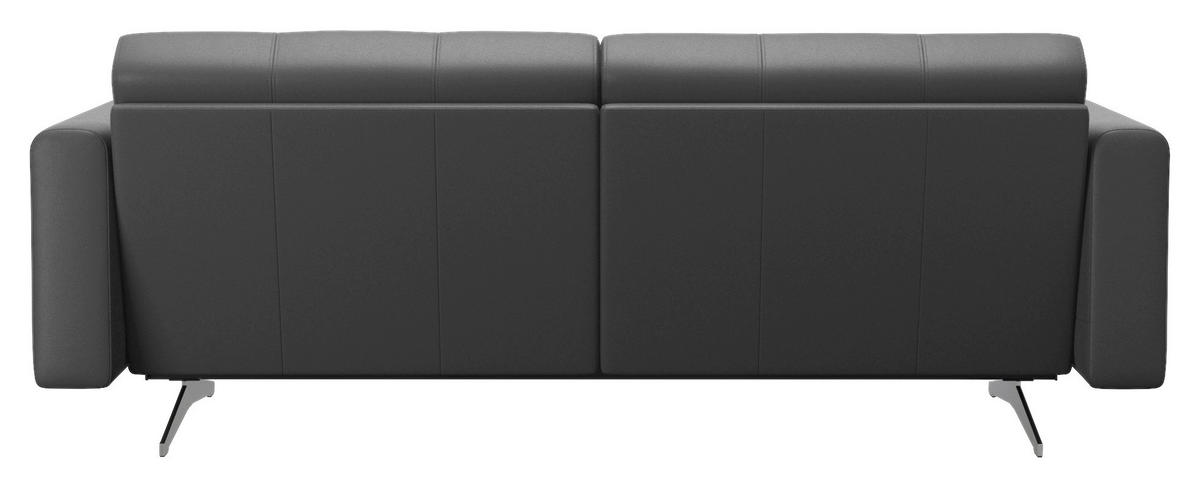 2,5-SITZER Dunkelgrau Echtleder  - Chromfarben/Dunkelgrau, KONVENTIONELL, Leder/Metall (215/78/93cm) - Stressless