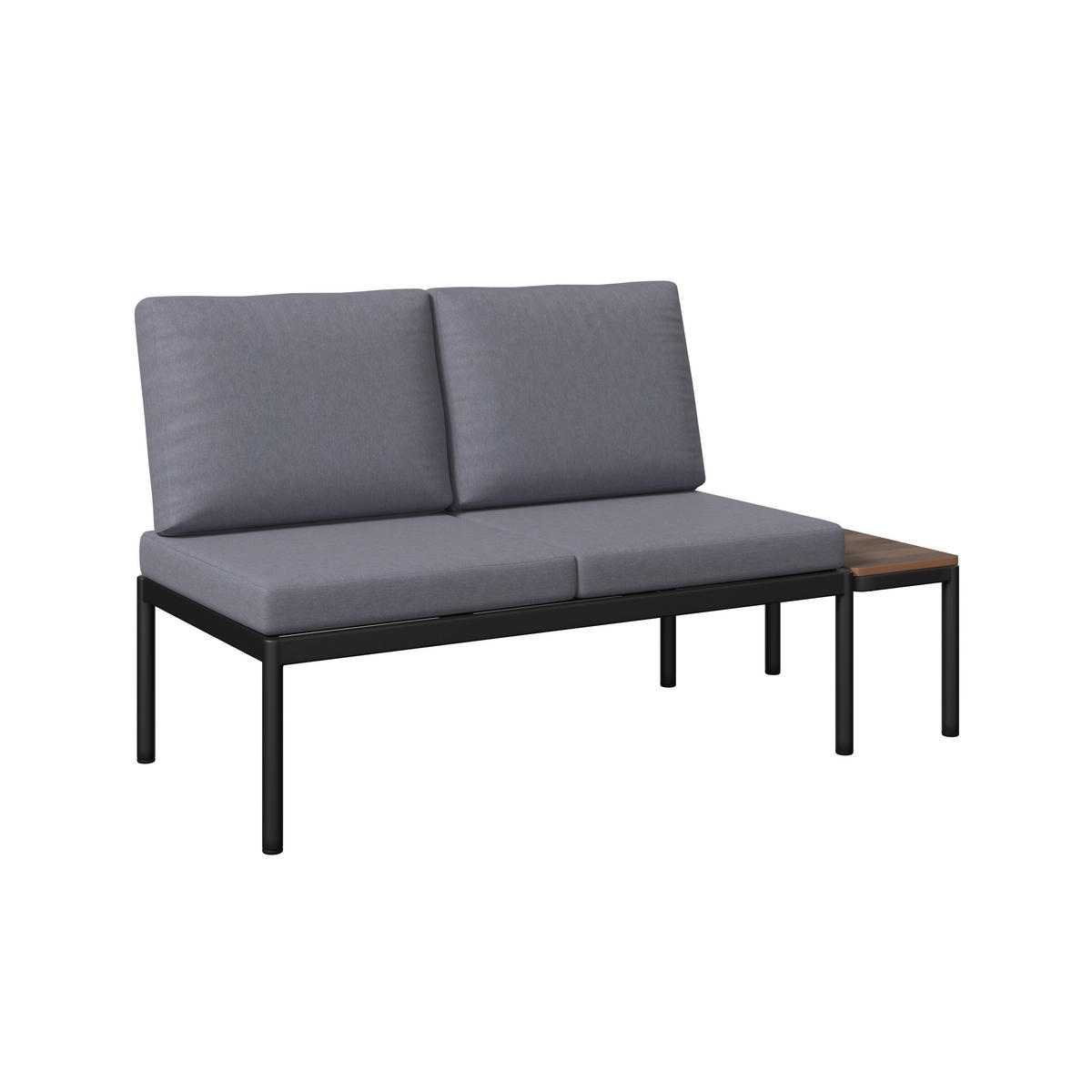 LOUNGEGARNITUR Aluminium  - Dunkelgrau/Naturfarben, MODERN, Kunststoff/Textil (134/70/68cm) - Ambia Garden