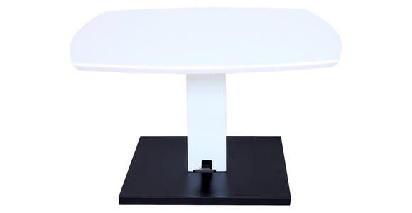 COUCHTISCH 80/80/47-66 cm quadratisch Schwarz, Weiß - Schwarz/Weiß, Design, Holzwerkstoff/Metall (80/80/47-66cm) - Novel