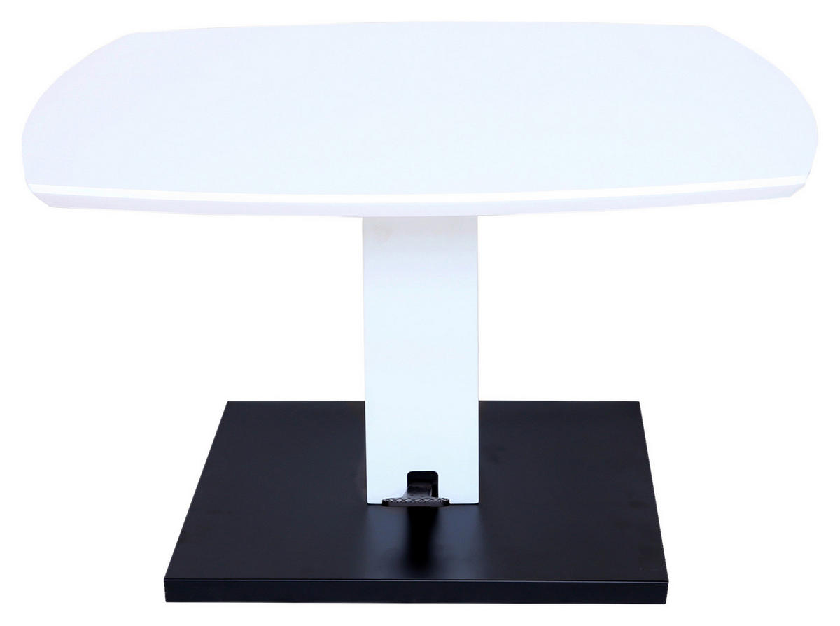 KLUB STOLIĆ crna, bijela  metal, drvni materijal  - bijela/crna, Design, drvni materijal/metal (80/80/47-66cm) - Novel