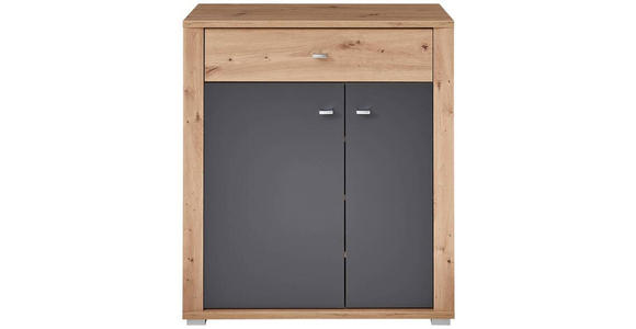 GARDEROBE 5-teilig  in 260/199/38 cm  - Graphitfarben/Eiche Artisan, Design, Holzwerkstoff/Textil (260/199/38cm) - Xora