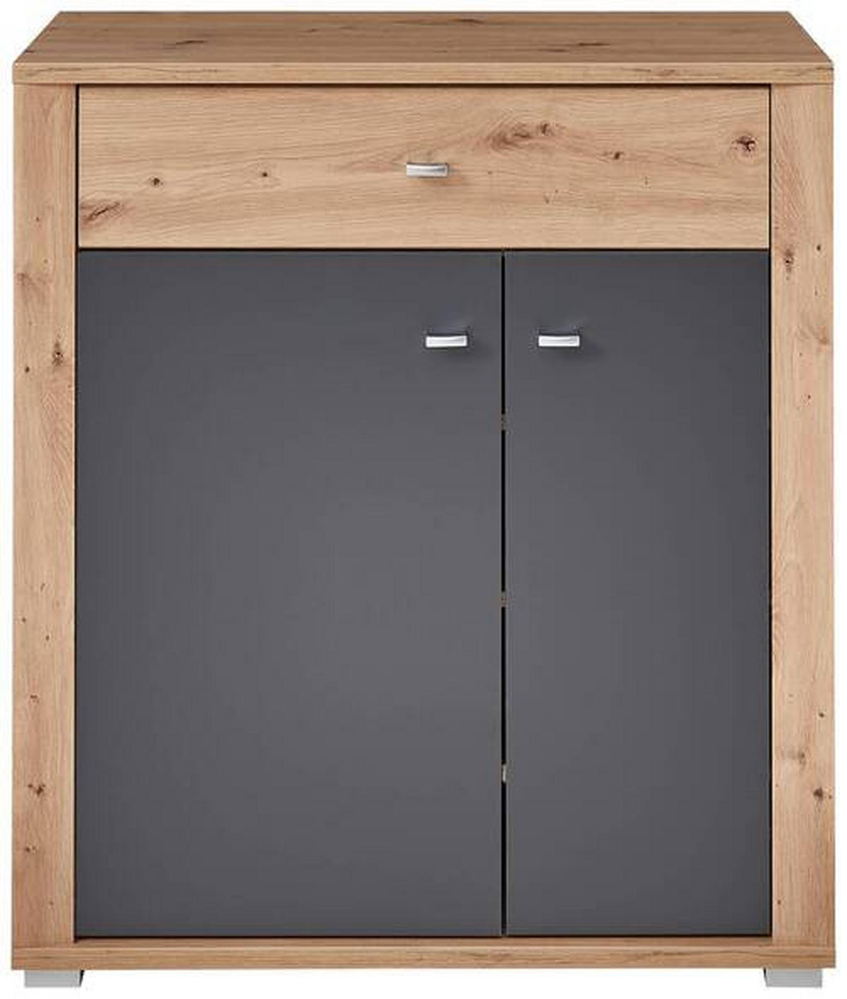 GARDEROBE 5-teilig  in 260/199/38 cm  - Graphitfarben/Eiche Artisan, Design, Holzwerkstoff/Textil (260/199/38cm) - Xora