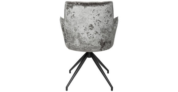 ARMLEHNSTUHL in Eisen Samt - Anthrazit/Schwarz, Design, Textil/Metall (59/89,5/63cm) - Novel
