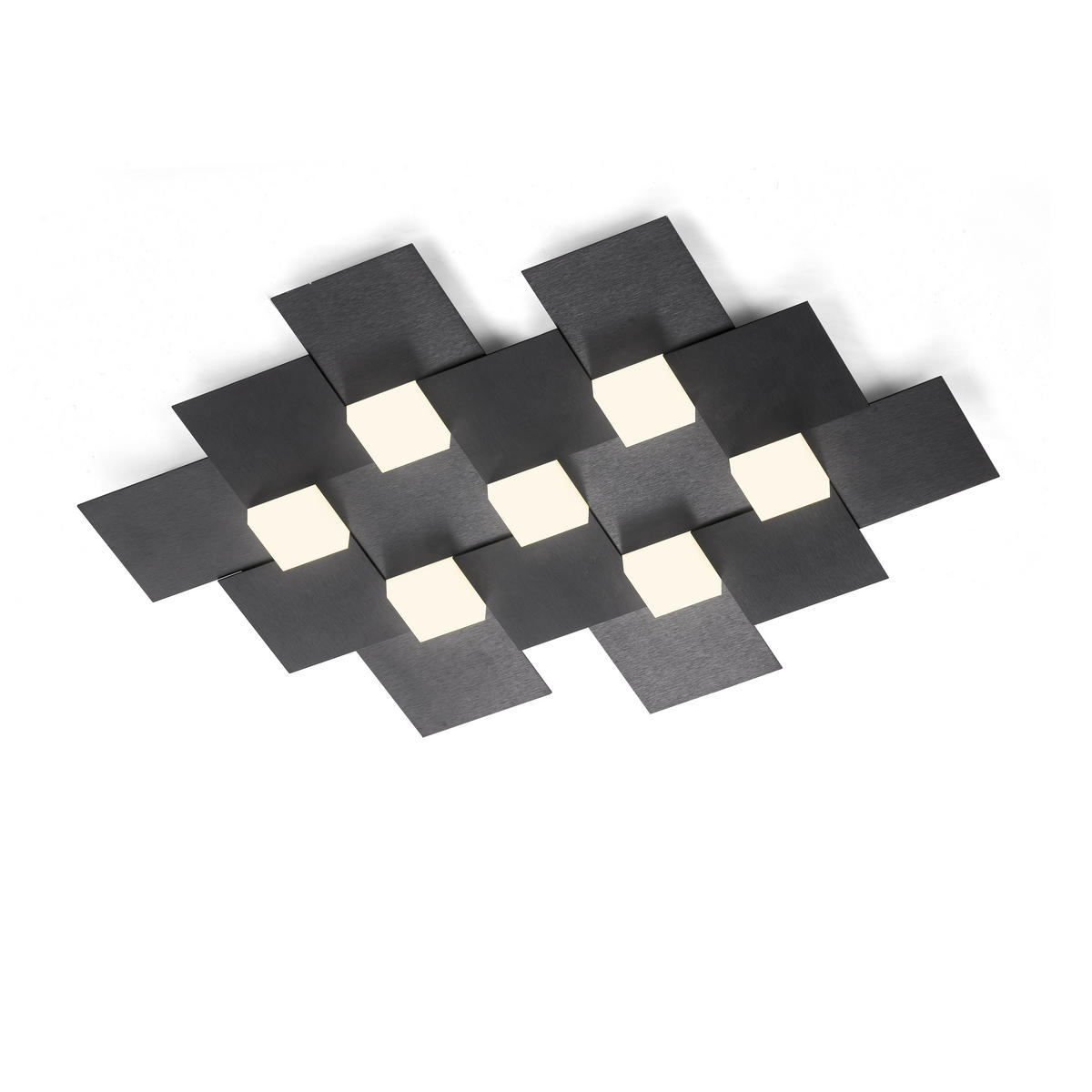 LED-DECKENLEUCHTE Creo 61/7/50 cm  - Schwarz/Weiß, Design, Kunststoff/Metall (61/7/50cm) - Grossmann