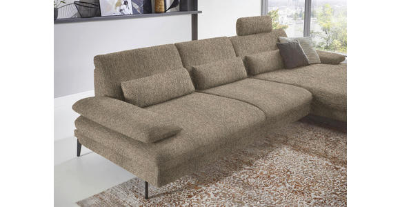 ECKSOFA in Chenille Braun, Grün  - Schwarz/Braun, Design, Textil/Metall (310/180cm) - Dieter Knoll