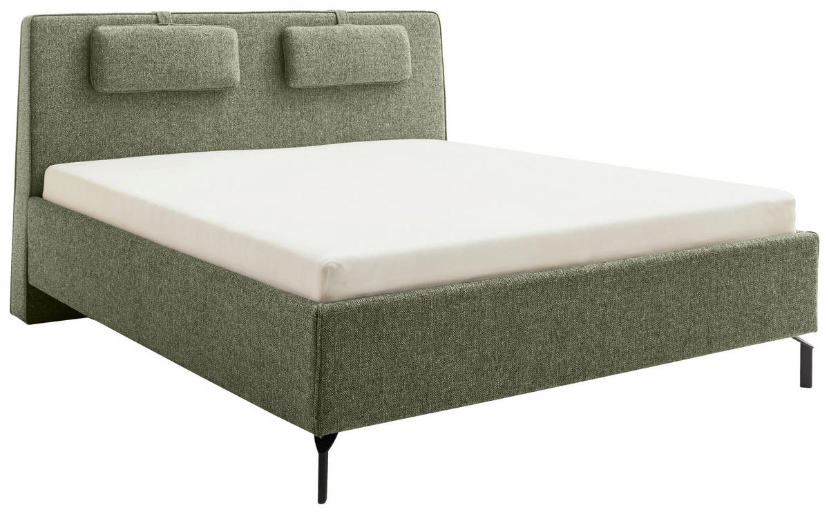 POLSTERBETT Lattenrost, Bettkasten Olivgrün 180/200 cm  - Birkefarben/Buchefarben, Design, Holz/Textil (180/200cm) - Schöner Wohnen
