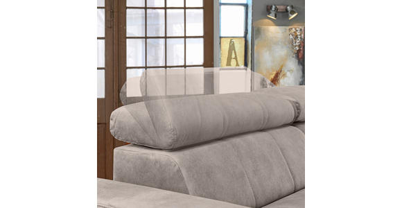 ECKSOFA in Velours Beige  - Beige/Schwarz, Design, Textil/Metall (267/181cm) - Carryhome