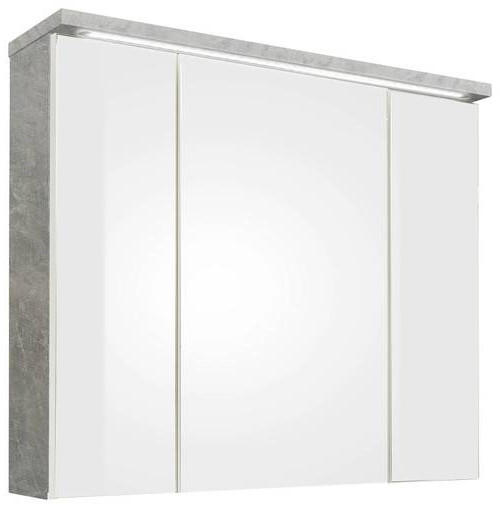 Livetastic Spiegelschrank Grau 80x69x20 cm