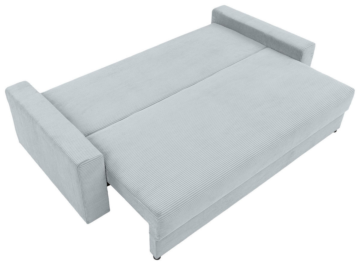 SCHLAFSOFA  mit Liegefunktion, Rücken echt, haustierfreundlicher Bezug Cord Grau  - Schwarz/Grau, KONVENTIONELL, Kunststoff/Textil (233/92/108cm) - Carryhome