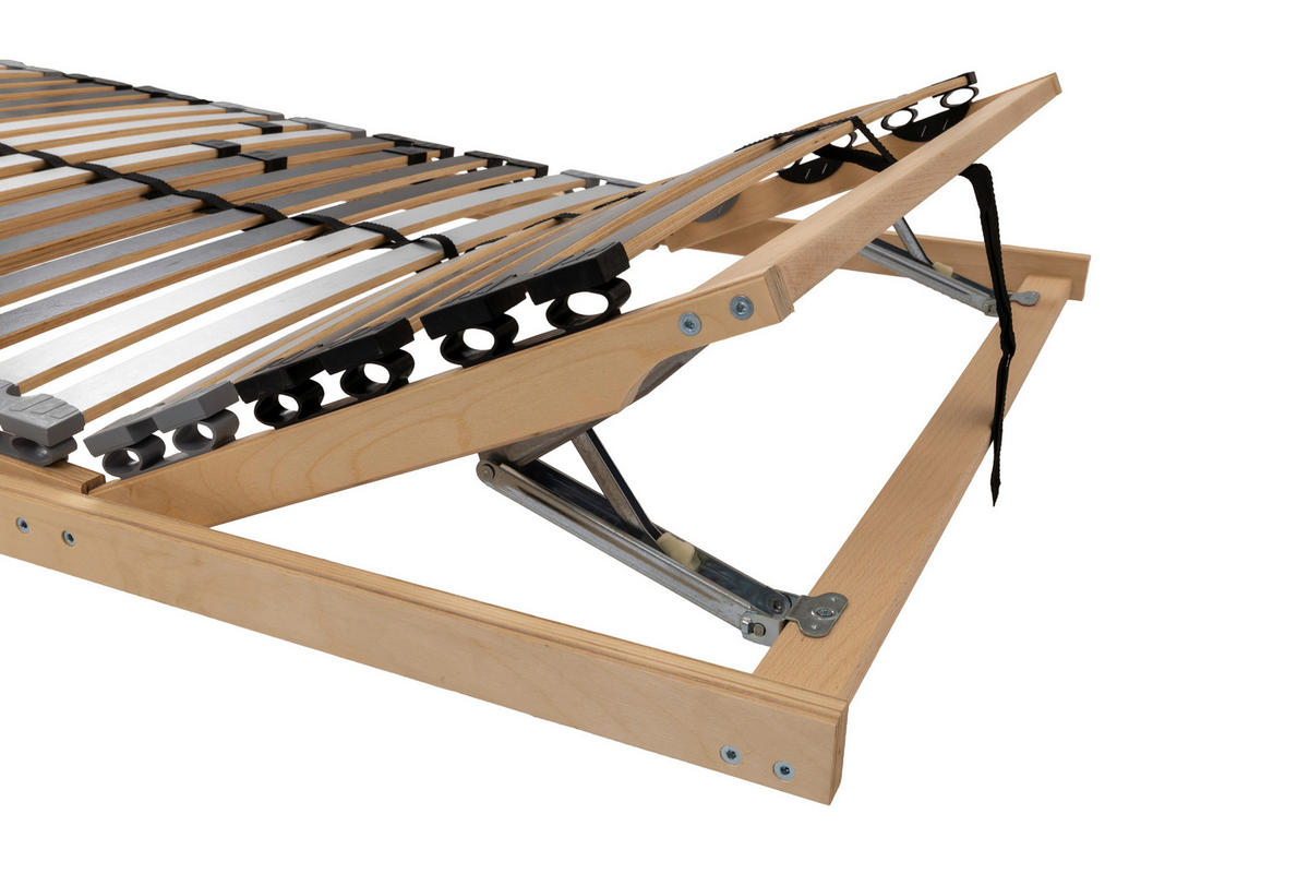LATTENROST 80/200 cm Kopfteil, Fußteil, Mittelzone verstellbar, Birke  - Anthrazit/Silberfarben, Basics, Holz (80/200cm) - MID.YOU