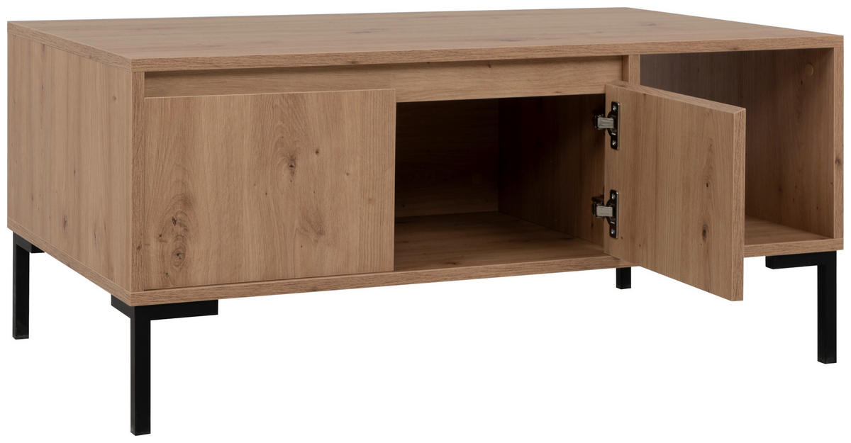 KONFERENČNÝ STOLÍK, dub artisan, kompozitné drevo, 100/60/43 cm - čierna/dub artisan, Design, kov/kompozitné drevo (100/60/43cm) - MID.YOU