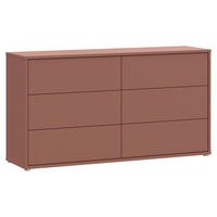 KOMMODE , 155/83/42 cm, 6 Schublade(n)  - Silberfarben/Terracotta, Trend, Holzwerkstoff/Kunststoff (155/83/42cm) - Carryhome