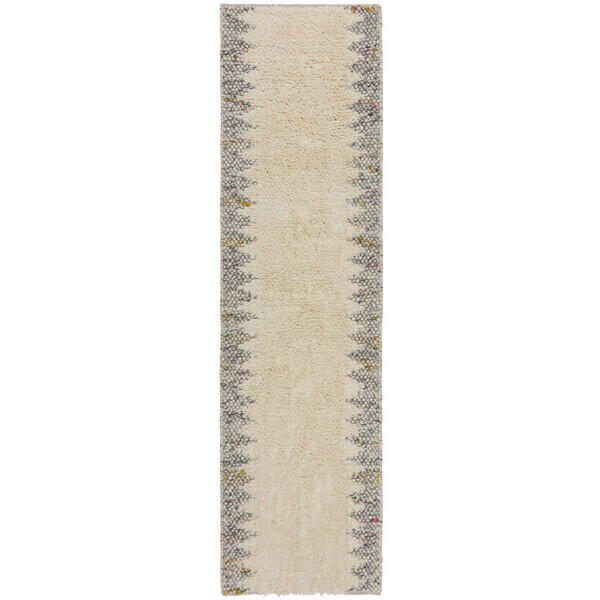 HANDWEBTEPPICH 60/230 cm MINERALS BORDER Schwarz, Weiß rechteckig  - Schwarz/Weiß, KONVENTIONELL, Textil (60/230cm)