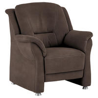 SESSEL in Mikrofaser Graubraun  - Graubraun/Beige, Konventionell, Textil/Metall (90/100/89cm) - Beldomo Comfort