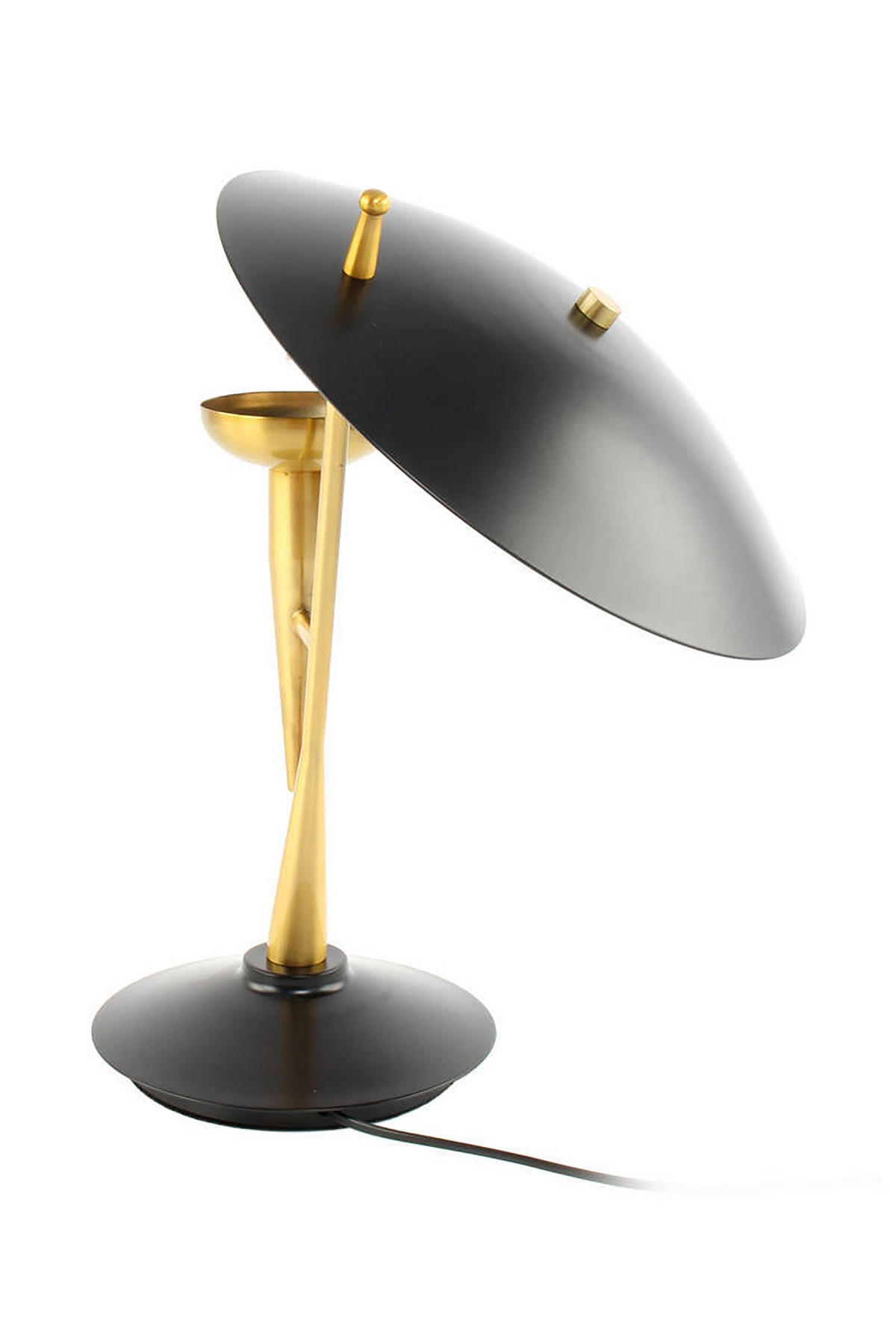 TISCHLEUCHTE - Goldfarben/Schwarz, Trend, Metall (36/36/50cm) - Kayoom