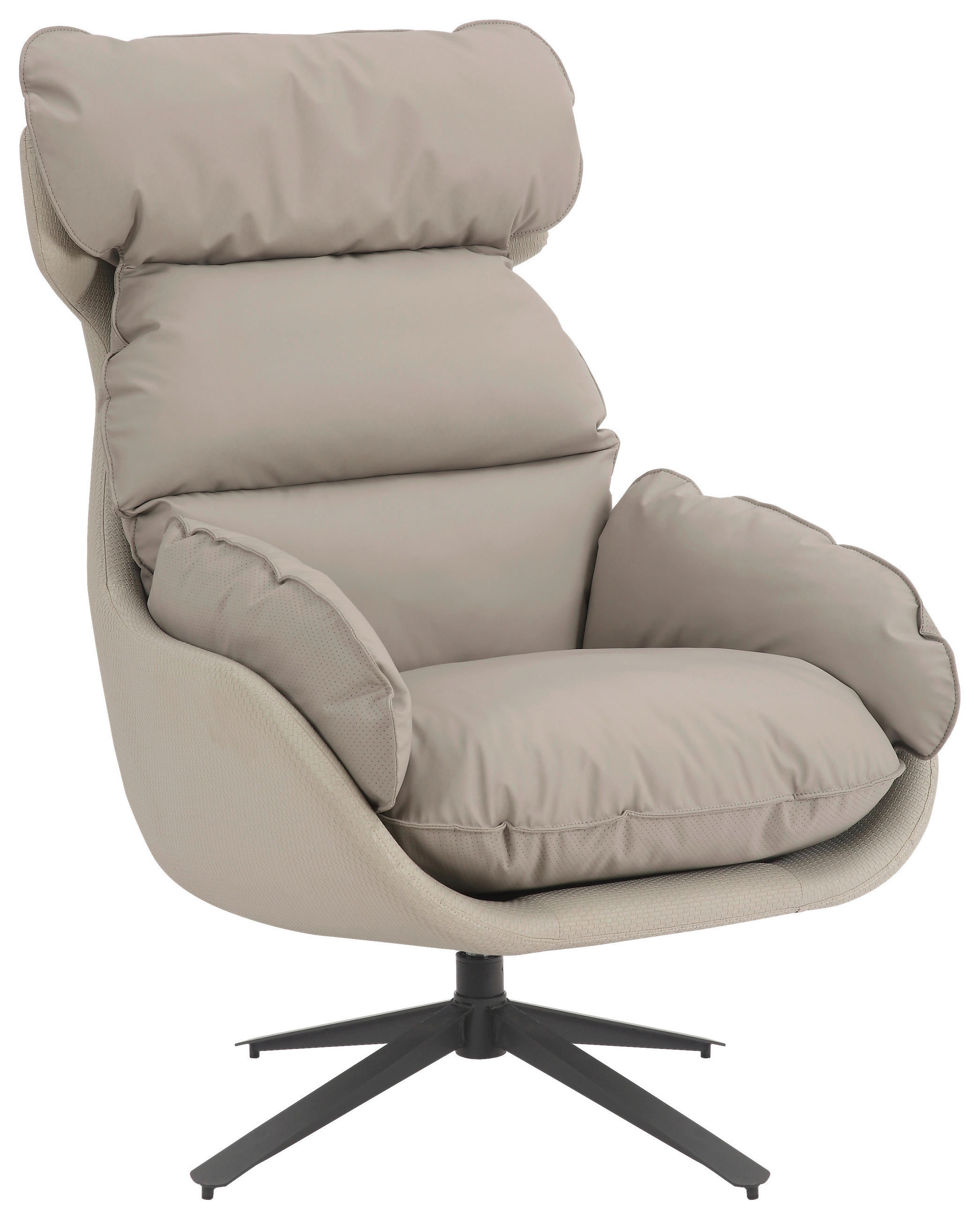 RELAXSESSEL Lederlook    - Taupe, MODERN, Textil (81/109/95cm) - MID.YOU