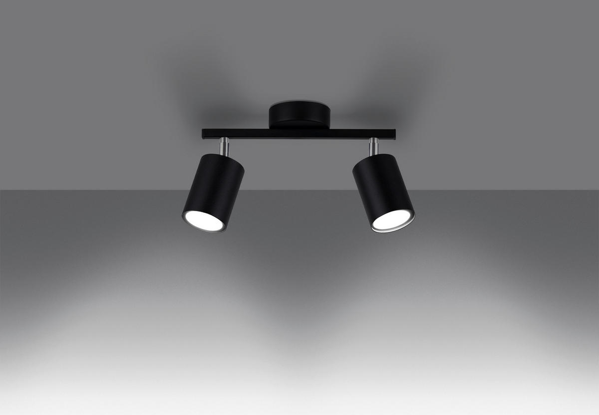 DECKENSTRAHLER LEMMI 26/8/20 cm  - Schwarz, Design, Metall (26/8/20cm)