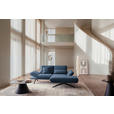 ECKSOFA  in Flachgewebe Blau Rücken echt, Armteilverstellung, Relaxfunktion  234/155 cm  - Blau/Schwarz, Design, Textil/Metall (234/155cm) - Dieter Knoll